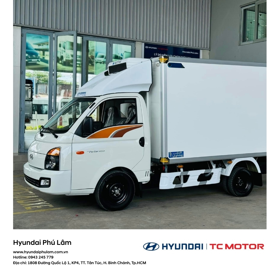 Xe tải H150 thùng lạnh màu trắng