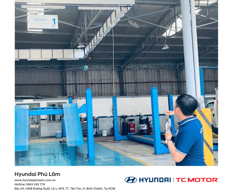 Xưởng dịch vụ tại Hyundai Phú Lâm